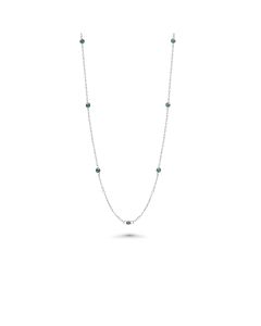 1.08 Cts Blue Diamond Necklace in 14K White Gold