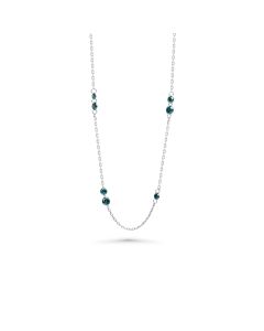 2.35 Cts Blue Diamond Necklace in 14K White Gold