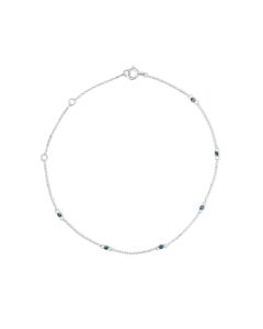0.53 Cts Blue Diamond Bracelet in 14K White Gold