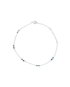 0.62 Cts Blue Diamond Bracelet in 14K White Gold