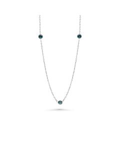 0.9 Cts Blue Diamond Necklace in 14K White Gold