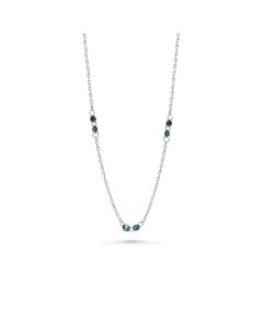 1.04 Cts Blue Diamond Necklace in 14K White Gold