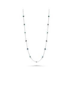 1.63 Cts Blue Diamond Necklace in 14K White Gold