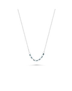 0.48 Cts Blue Diamond Necklace in 14K White Gold