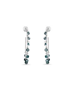 1.49 Cts Blue Diamond Earring in 14K White Gold