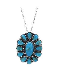 10 Ctw Turquoise Pendant in 925