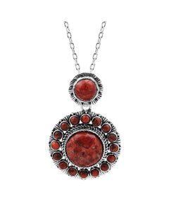 3 Ctw Coral Pendant in 925