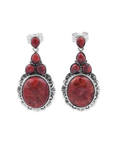 5.7 Ctw Coral Earring in 925