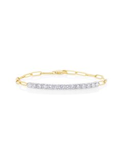 1.52 Cts Lab Grown White Diamond Bracelet in 14K Two Tone