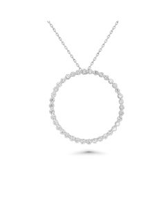 1.33 Cts Lab Grown White Diamond Pendant in 14K White Gold