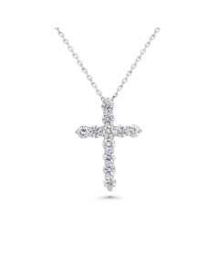 1.87 Cts Lab Grown White Diamond Pendant in 14K White Gold