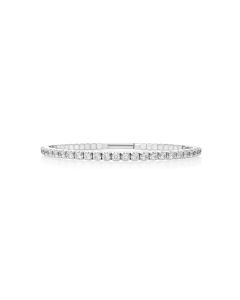 1.89 Cts Lab Grown White Diamond Flex Bangle in 14K White Gold