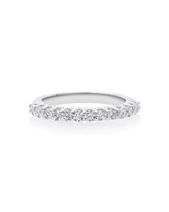 0.7 Cts Lab Grown White Diamond Ring in 14K White Gold