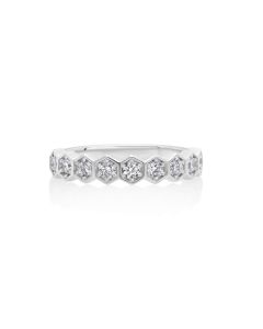 0.49 Cts Lab Grown White Diamond Ring in 14K White Gold