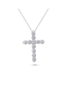 1.1 Cts Lab Grown White Diamond Pendant in 14K White Gold