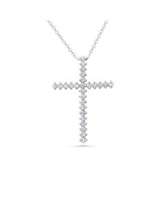 0.98 Cts Lab Grown White Diamond Pendant in 14K White Gold