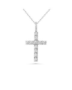 0.71 Cts Lab Grown White Diamond Pendant in 14K White Gold