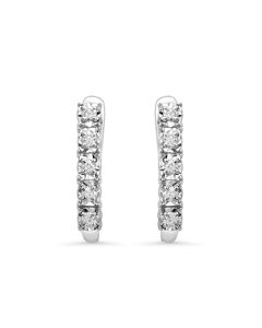 0.34 Cts Lab Grown White Diamond Earring in 14K White Gold