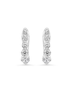 1.15 Cts Lab Grown White Diamond Earring in 14K White Gold