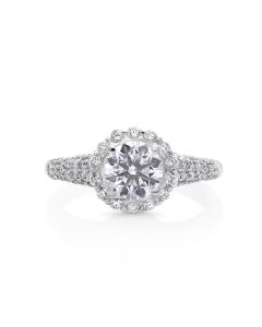 1.39 Cts Lab Grown White Diamond Ring in 14K White Gold