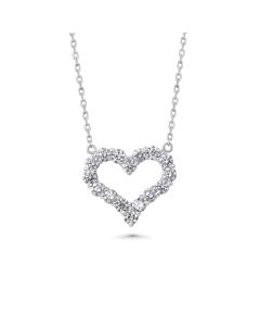 2.04 Cts Lab Grown White Diamond Necklace in 14K White Gold
