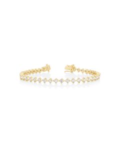 2.7 Cts Lab Grown White Diamond Bracelet in 14K Yellow Gold