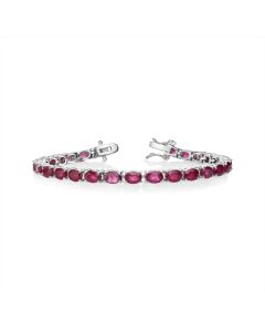 18.99 Cts Ruby Tennis Bracelet In 925 Sterling Silver