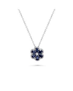 1.07 Cts Blue Sapphire Pendant In 925 Sterling Silver