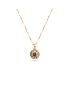 0.94 Cts Brown Diamond Pendant in 14K Yellow Gold