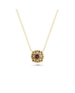0.64 Cts Brown Diamond Pendant in 14K Yellow Gold