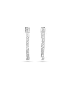 0.83 Cts White Diamond Earring in 14K White Gold