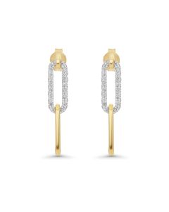 0.53 Cts White Diamond Earring in 14K Two Tone
