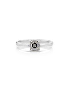 0.89 Cts White Diamond Ring in 14K White Gold