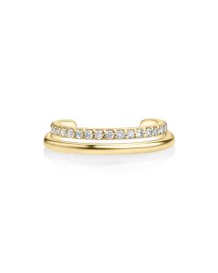0.09 Cts White Diamond One Side Ear Cuff in 14K Yellow Gold