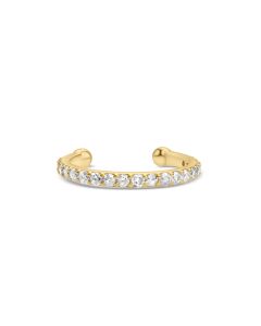0.1 Cts White Diamond One Side Ear Cuff in 14K Yellow Gold