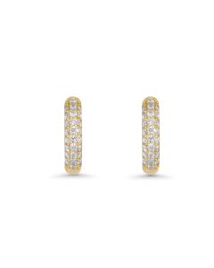 0.17 Cts Lab Grown White Diamond Earring in 14K Yellow Gold