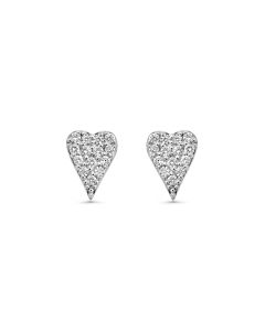 0.21 Cts Lab Grown Diamond Heart Shape Stud Earring in 925 Sterling Silver