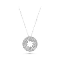 0.37 Cts Lab Grown White Diamond Pendant in 14K White Gold
