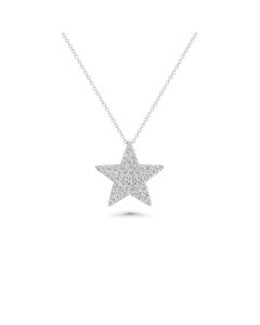 0.38 Cts Lab Grown Diamond Star Shape  Pendant in 925 Sterling Silver