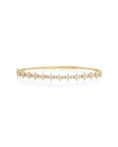 1.2 Cts White Diamond Flex Bangle in 14K Yellow Gold