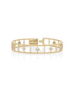 0.55 Cts White Diamond Flex Bangle in 14K Yellow Gold