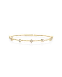 0.49 Cts White Diamond Flex Bangle in 14K Yellow Gold
