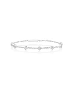 0.48 Cts White Diamond Flex Bangle in 14K White Gold