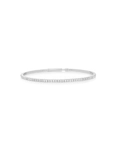 1.7 Cts White Diamond Flex Bangle in 14K White Gold