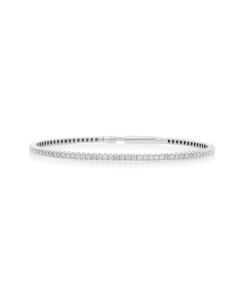 0.9 Cts White Diamond Flex Bangle in 14K White Gold