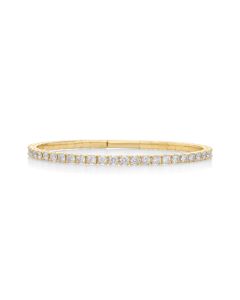 4.8 Cts White Diamond Flex Bangle in 14K Yellow Gold