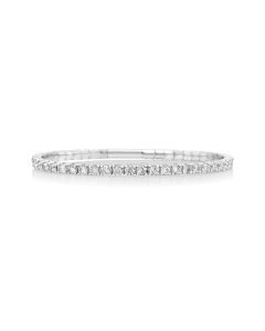 4.8 Cts White Diamond Flex Bangle in 14K White Gold