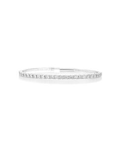 2.6 Cts White Diamond Flex Bangle in 14K White Gold