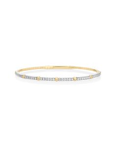 0.8 Cts White Diamond Flex Bangle in 14K Two Tone