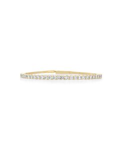 3 Cts White Diamond Flex Bangle in 14K Yellow Gold